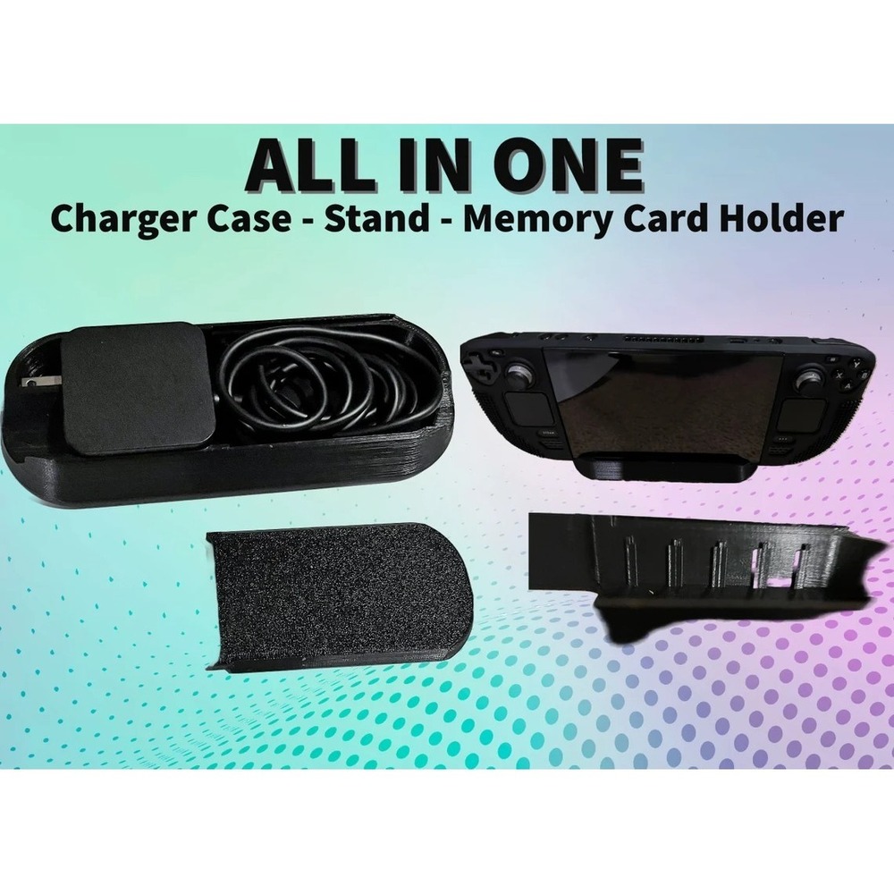 Steam Deck Charger Memory Card All In One Stand and Case